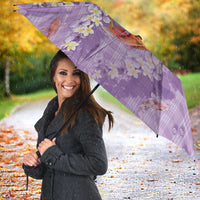 Purple Palaka Hawaiian And Japanese Umbrella Sakura Lei With Koi Fish - Polynesian Pride
