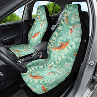 Green Palaka Hawaiian And Japanese Car Seat Cover Sakura Lei With Koi Fish - Polynesian Pride