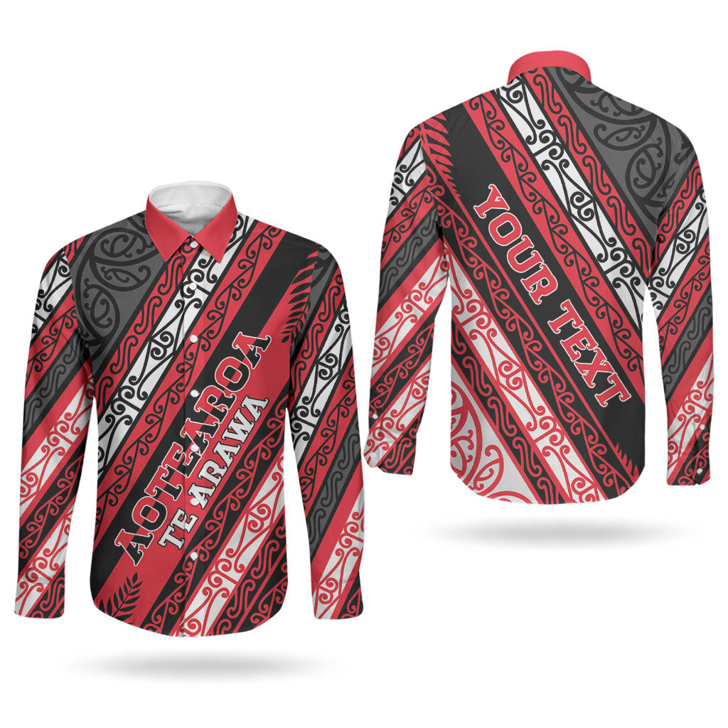 Personalised Aotearoa Te Arawa Couples Matching Short Sleeve Bodycon Dress and Long Sleeve Button Shirt New Zealand Maori Tribal Fern Pattern