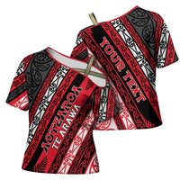Personalised Aotearoa Te Arawa Cross Shoulder Shirt New Zealand Maori Tribal Fern Pattern