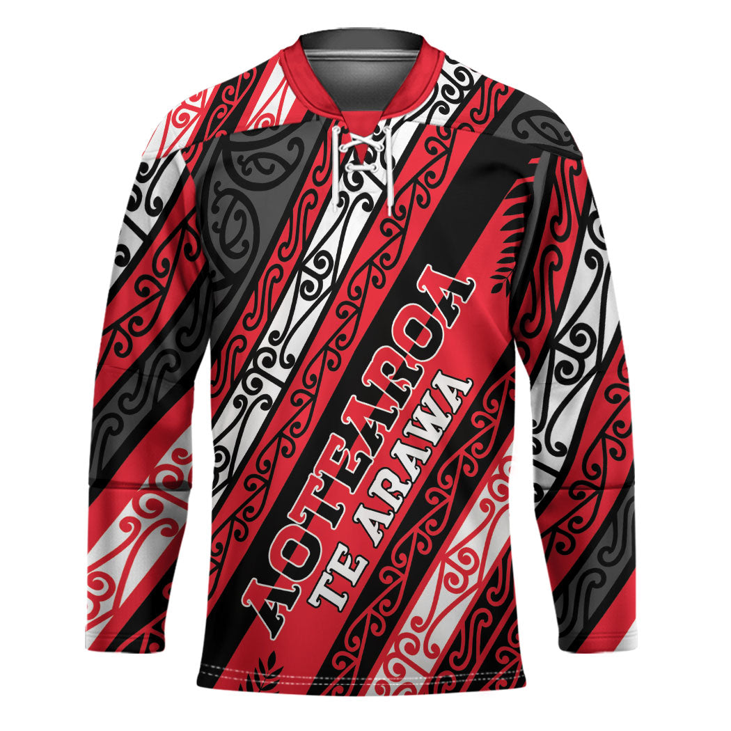 Personalised Aotearoa Te Arawa Hockey Jersey New Zealand Maori Tribal Fern Pattern