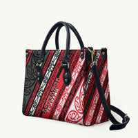 Aotearoa Te Arawa Leather Bag New Zealand Maori Tribal Fern Pattern