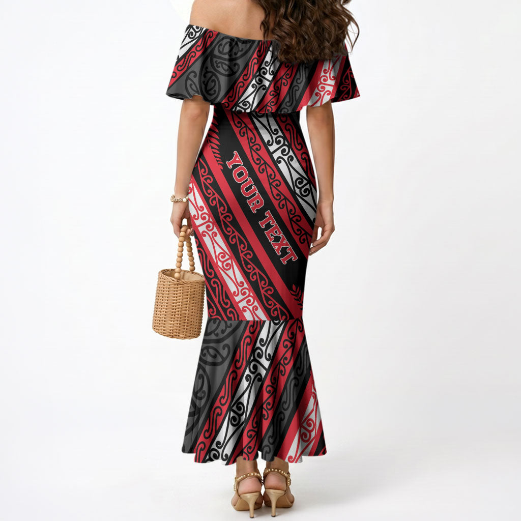Personalised Aotearoa Te Arawa Mermaid Dress New Zealand Maori Tribal Fern Pattern