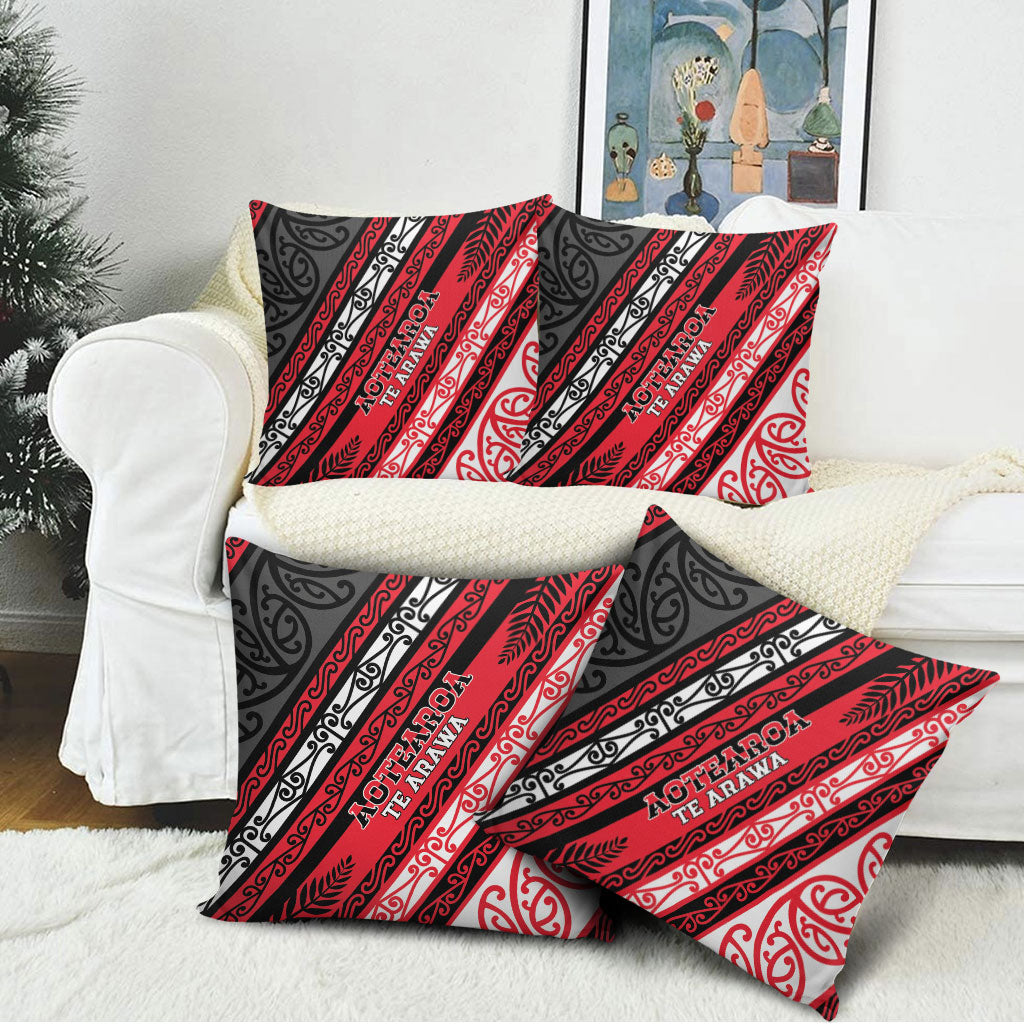 Aotearoa Te Arawa Pillow Cover New Zealand Maori Tribal Fern Pattern
