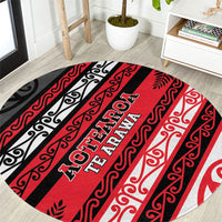 Aotearoa Te Arawa Round Carpet New Zealand Maori Tribal Fern Pattern