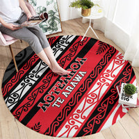 Aotearoa Te Arawa Round Carpet New Zealand Maori Tribal Fern Pattern