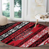 Aotearoa Te Arawa Round Carpet New Zealand Maori Tribal Fern Pattern