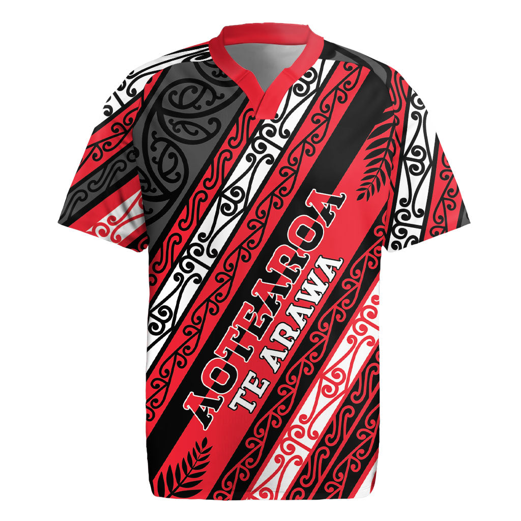 Personalised Aotearoa Te Arawa Rugby Jersey New Zealand Maori Tribal Fern Pattern