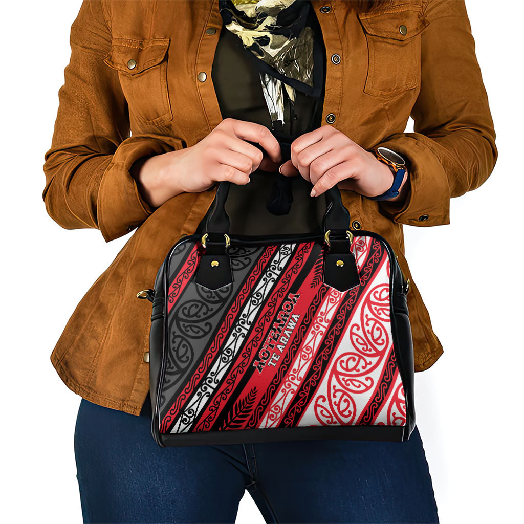 Aotearoa Te Arawa Shoulder Handbag New Zealand Maori Tribal Fern Pattern