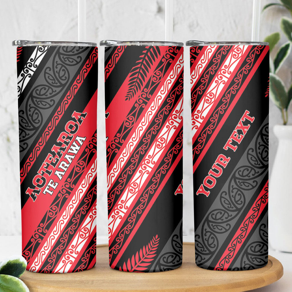 Personalised Aotearoa Te Arawa Skinny Tumbler New Zealand Maori Tribal Fern Pattern