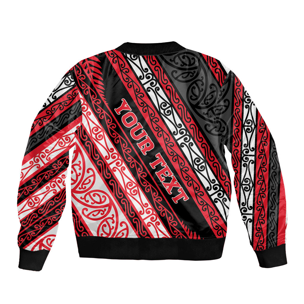 Personalised Aotearoa Te Arawa Sleeve Zip Bomber Jacket New Zealand Maori Tribal Fern Pattern