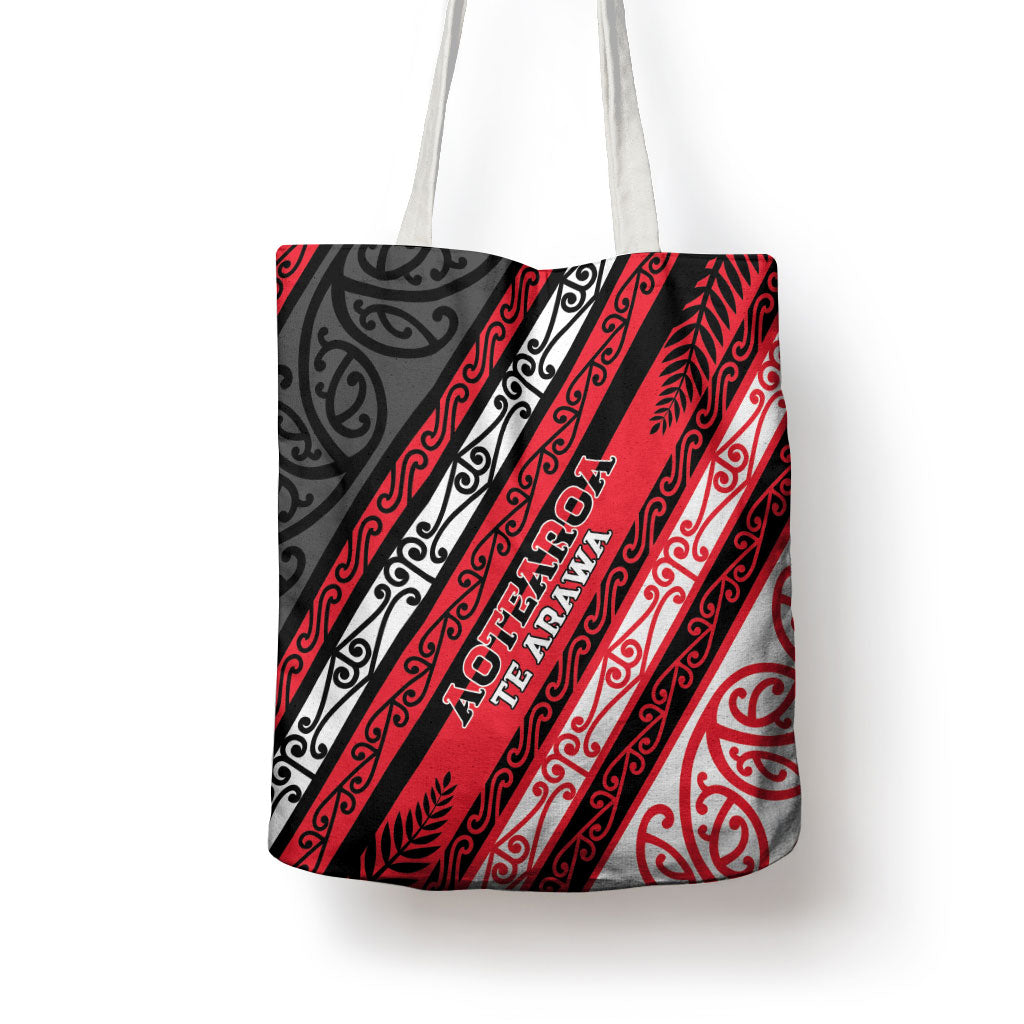 Aotearoa Te Arawa Tote Bag New Zealand Maori Tribal Fern Pattern