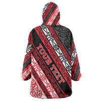 Personalised Aotearoa Te Arawa Wearable Blanket Hoodie New Zealand Maori Tribal Fern Pattern