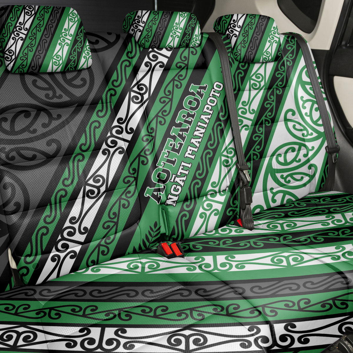 Aotearoa Ngati Maniapoto Back Car Seat Cover New Zealand Maori Tribal Fern Pattern