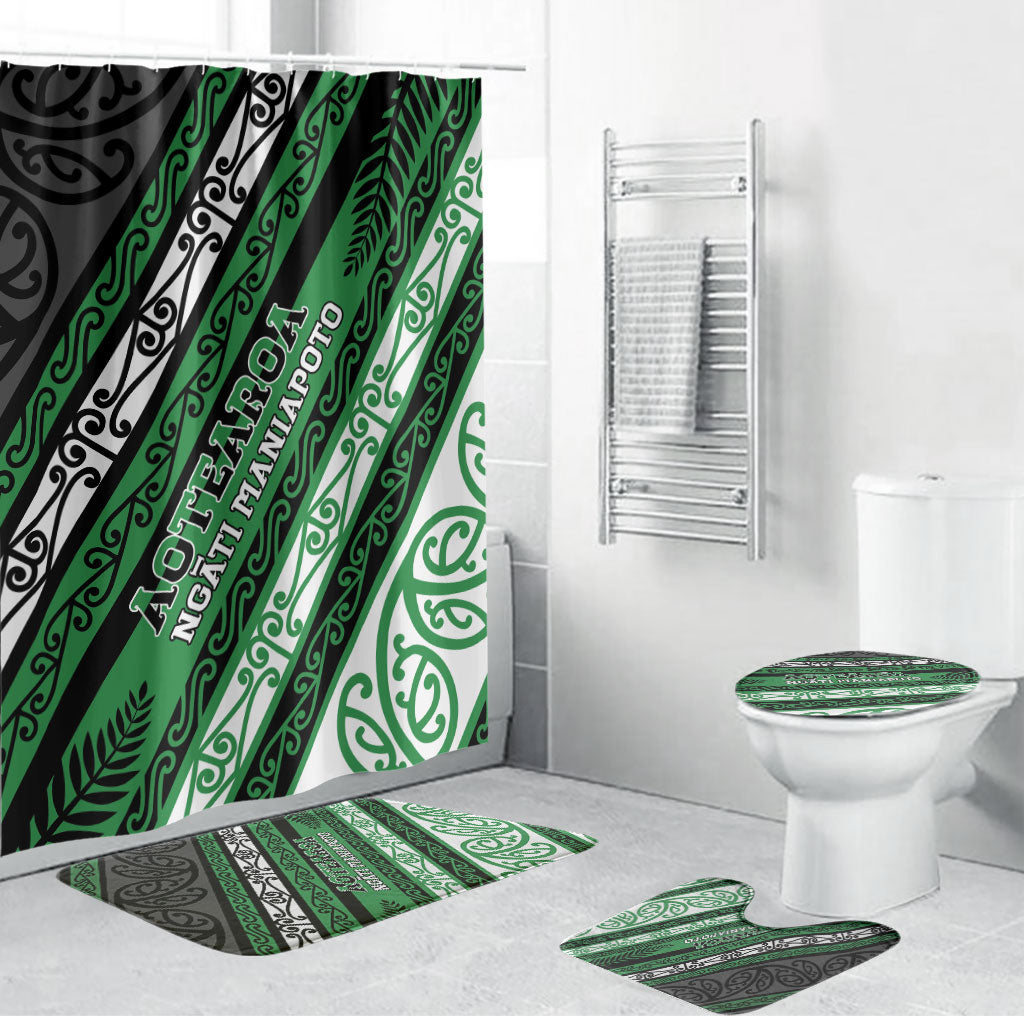 Aotearoa Ngati Maniapoto Bathroom Set New Zealand Maori Tribal Fern Pattern