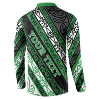 Personalised Aotearoa Ngati Maniapoto Button Sweatshirt New Zealand Maori Tribal Fern Pattern
