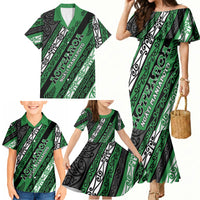 Personalised Aotearoa Ngati Maniapoto Family Matching Mermaid Dress and Hawaiian Shirt New Zealand Maori Tribal Fern Pattern
