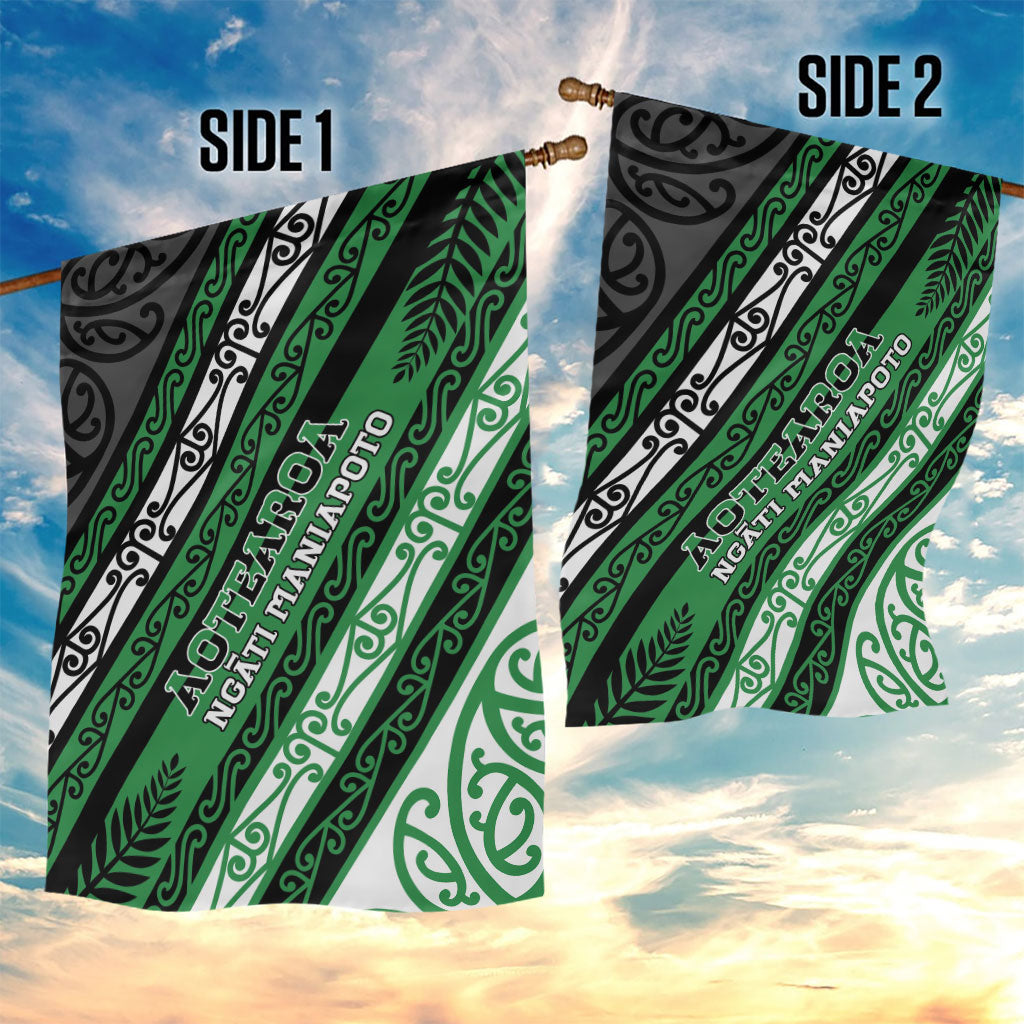 Aotearoa Ngati Maniapoto Garden Flag New Zealand Maori Tribal Fern Pattern