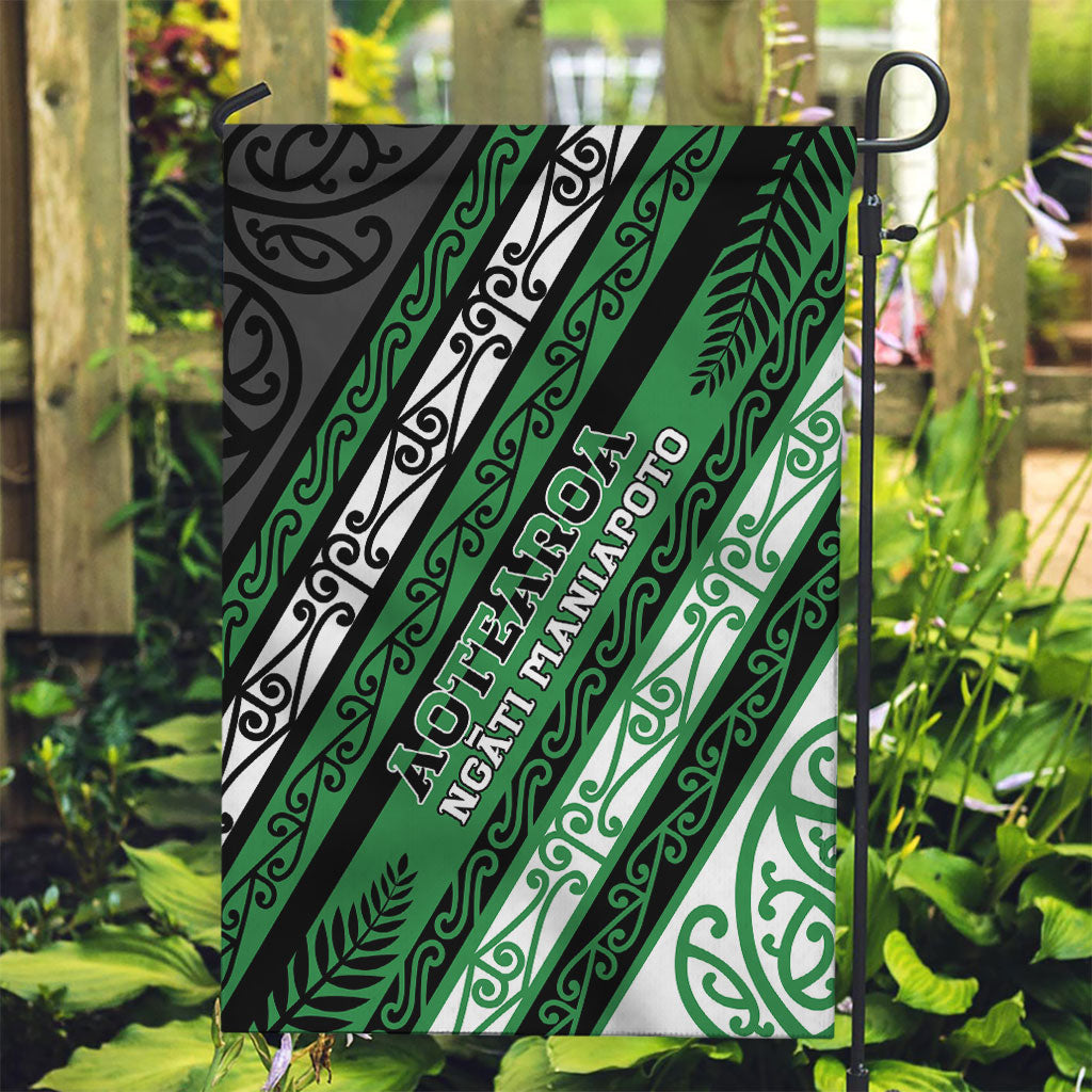 Aotearoa Ngati Maniapoto Garden Flag New Zealand Maori Tribal Fern Pattern