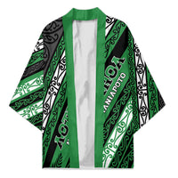 Personalised Aotearoa Ngati Maniapoto Kimono New Zealand Maori Tribal Fern Pattern