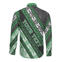 Personalised Aotearoa Ngati Maniapoto Long Sleeve Button Shirt New Zealand Maori Tribal Fern Pattern