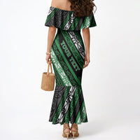 Personalised Aotearoa Ngati Maniapoto Mermaid Dress New Zealand Maori Tribal Fern Pattern