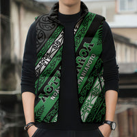 Personalised Aotearoa Ngati Maniapoto Sleeveless Puffer Jacket New Zealand Maori Tribal Fern Pattern