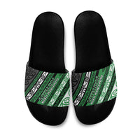 Aotearoa Ngati Maniapoto Slide Sandals New Zealand Maori Tribal Fern Pattern