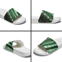 Aotearoa Ngati Maniapoto Slide Sandals New Zealand Maori Tribal Fern Pattern