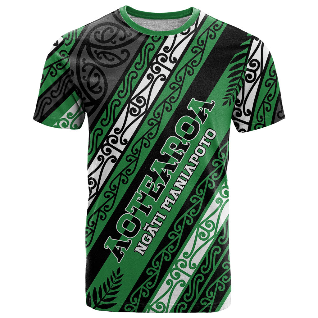Personalised Aotearoa Ngati Maniapoto T Shirt New Zealand Maori Tribal Fern Pattern
