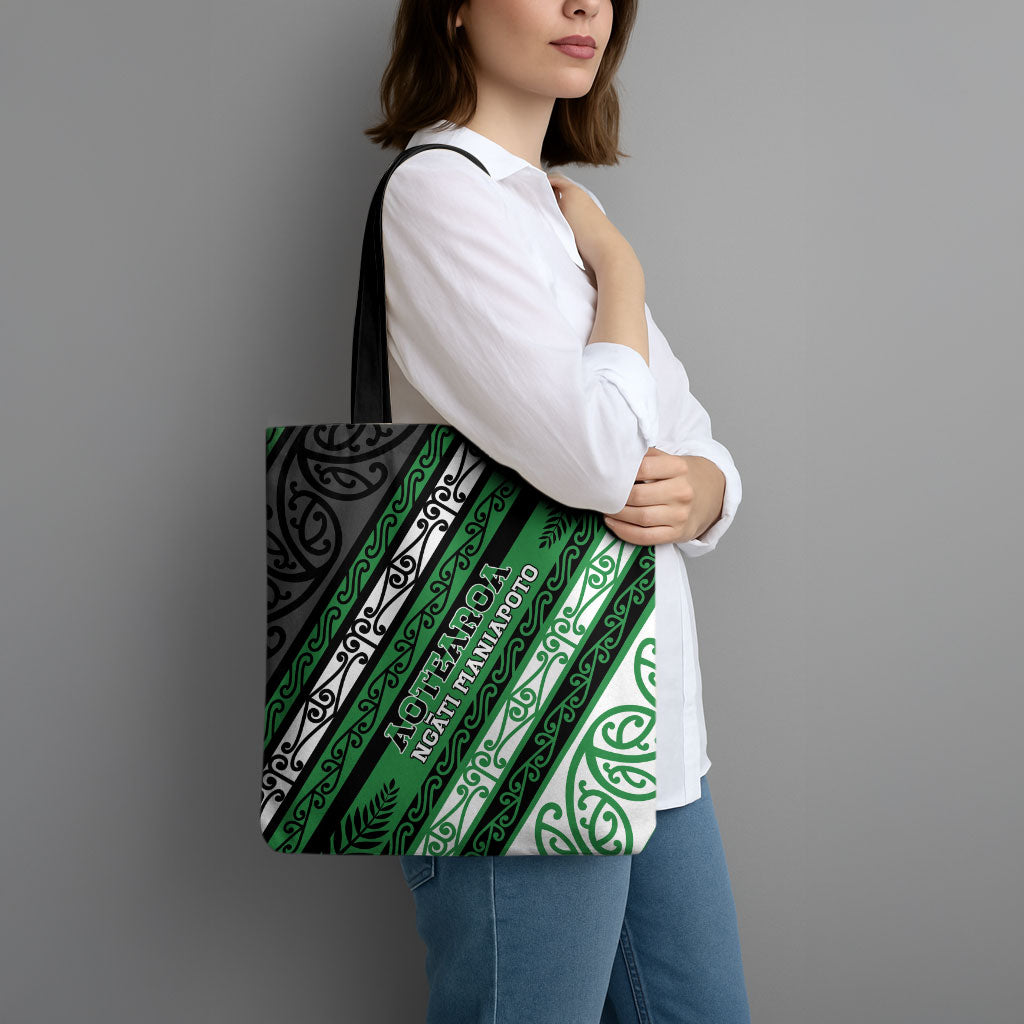 Aotearoa Ngati Maniapoto Tote Bag New Zealand Maori Tribal Fern Pattern