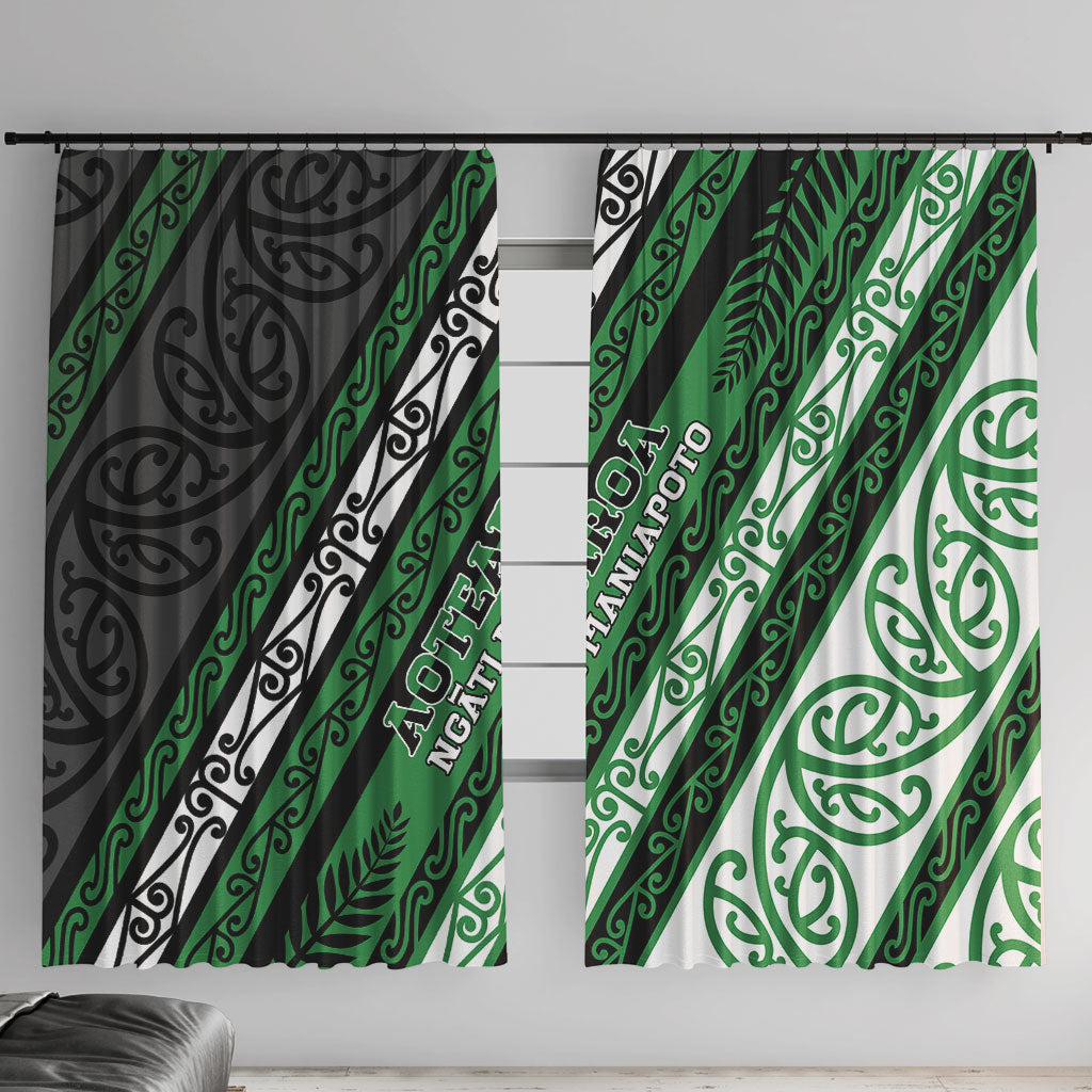 Aotearoa Ngati Maniapoto Window Curtain New Zealand Maori Tribal Fern Pattern