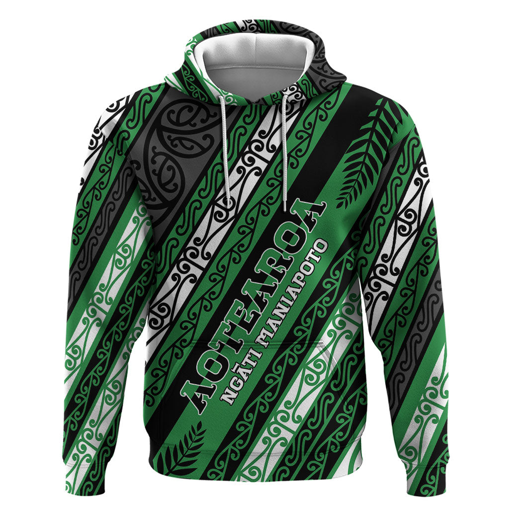 Personalised Aotearoa Ngati Maniapoto Zip Hoodie New Zealand Maori Tribal Fern Pattern