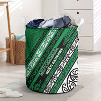 Aotearoa Ngati Raukawa Laundry Basket New Zealand Maori Tribal Fern Pattern