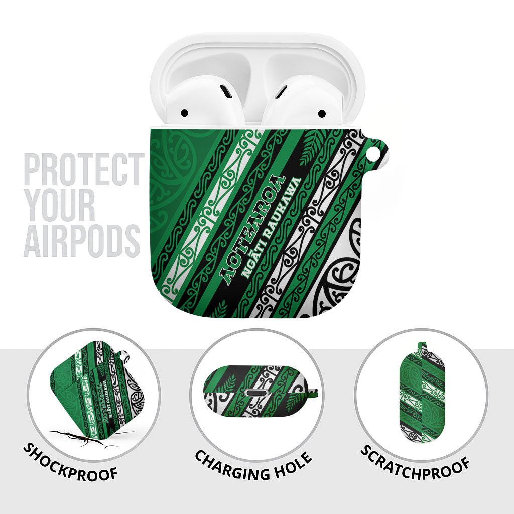 Aotearoa Ngati Raukawa AirPods Case New Zealand Maori Tribal Fern Pattern