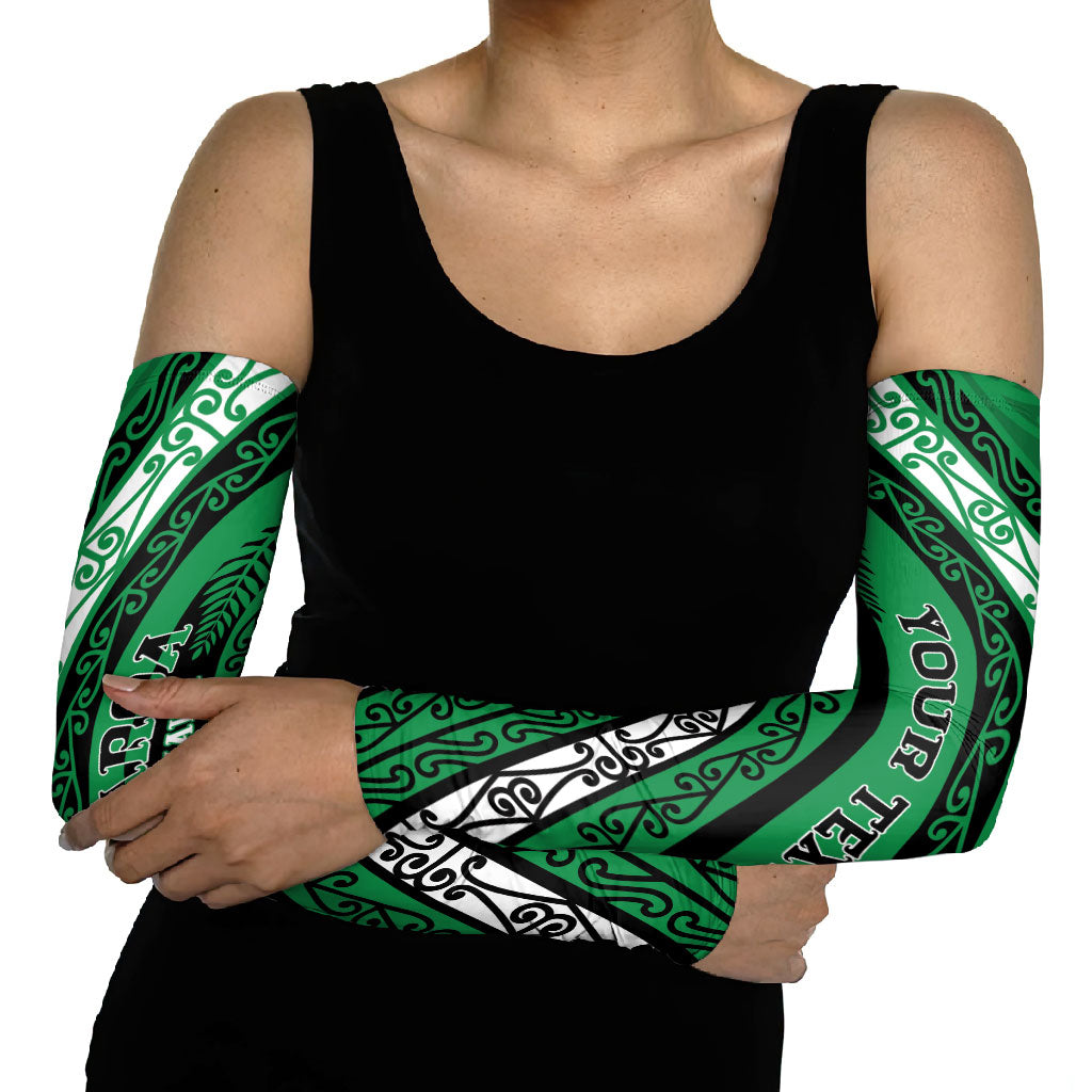 Personalised Aotearoa Ngati Raukawa Arm Sleeves New Zealand Maori Tribal Fern Pattern