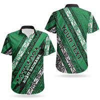 Personalised Aotearoa Ngati Raukawa Couples Matching Long Sleeve Bodycon Dress and Hawaiian Shirt New Zealand Maori Tribal Fern Pattern