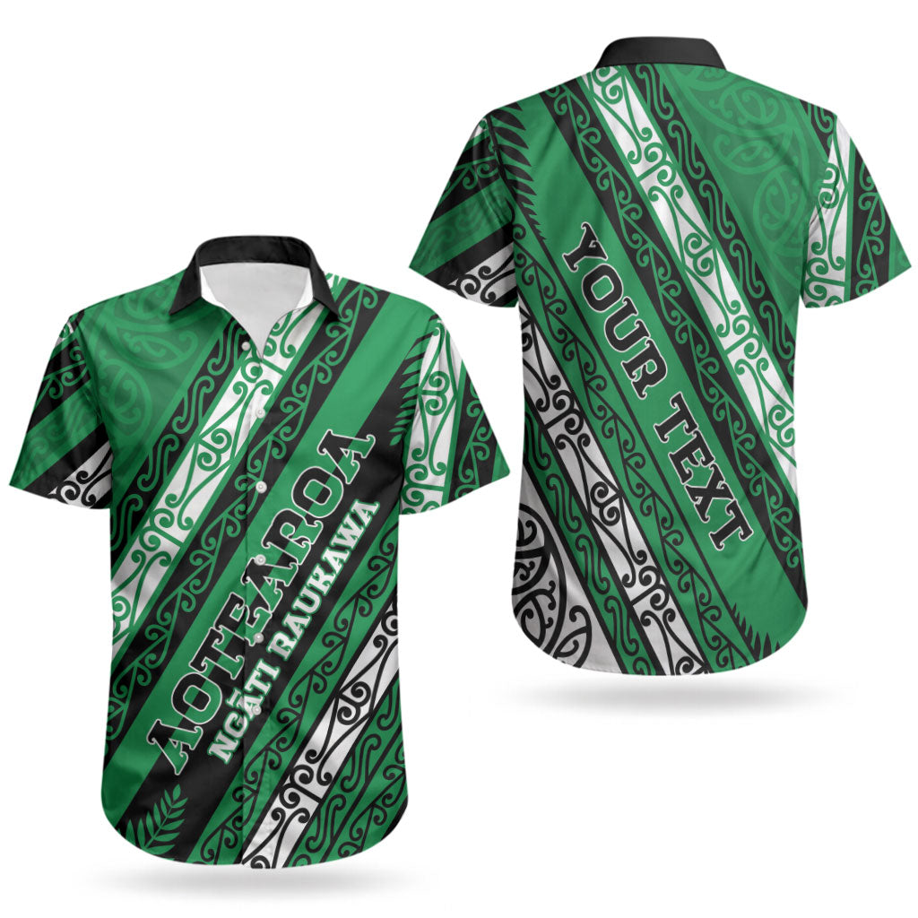 Personalised Aotearoa Ngati Raukawa Couples Matching Mermaid Dress and Hawaiian Shirt New Zealand Maori Tribal Fern Pattern