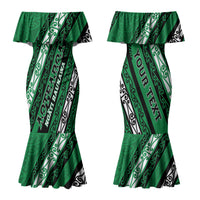 Personalised Aotearoa Ngati Raukawa Family Matching Mermaid Dress and Hawaiian Shirt New Zealand Maori Tribal Fern Pattern