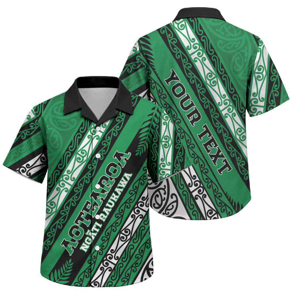 Personalised Aotearoa Ngati Raukawa Family Matching Off Shoulder Maxi Dress and Hawaiian Shirt New Zealand Maori Tribal Fern Pattern