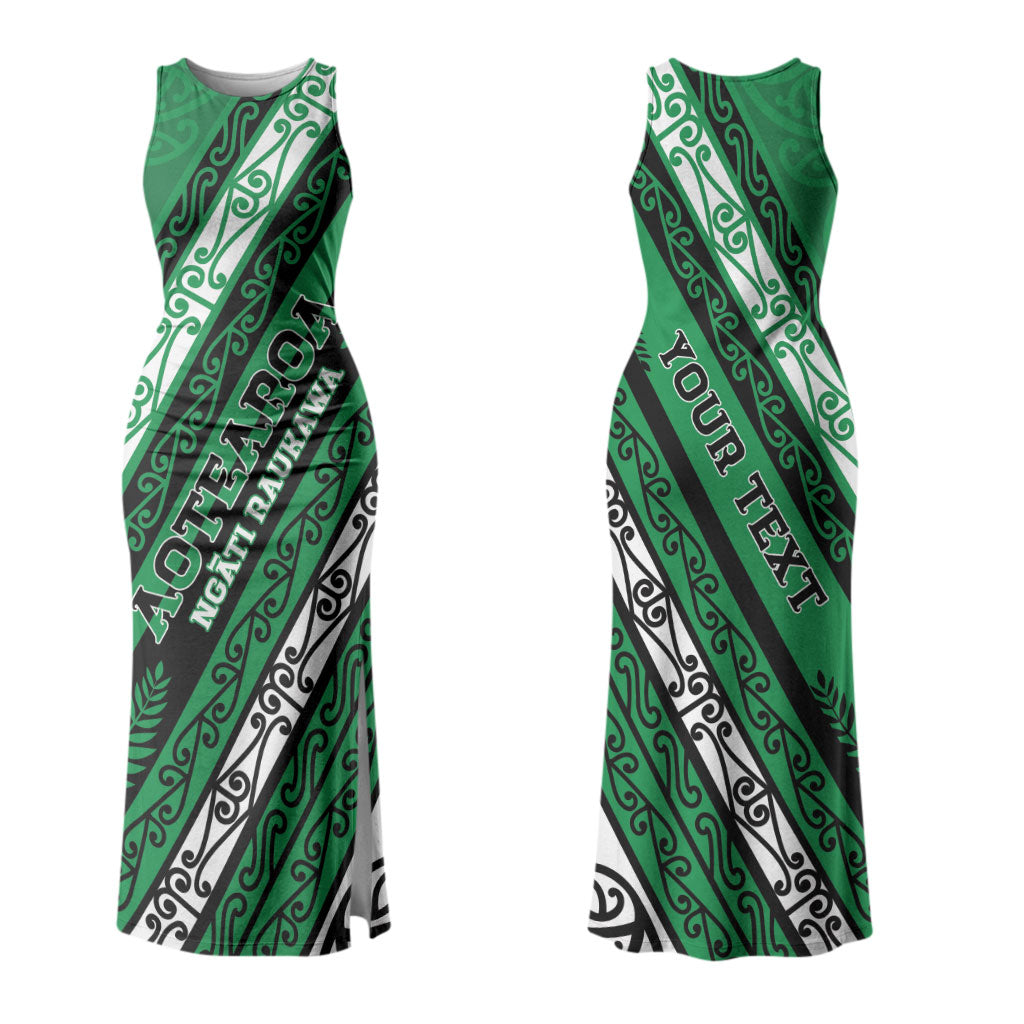 Personalised Aotearoa Ngati Raukawa Family Matching Tank Maxi Dress and Hawaiian Shirt New Zealand Maori Tribal Fern Pattern