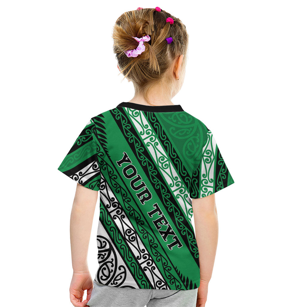 Personalised Aotearoa Ngati Raukawa Kid T Shirt New Zealand Maori Tribal Fern Pattern
