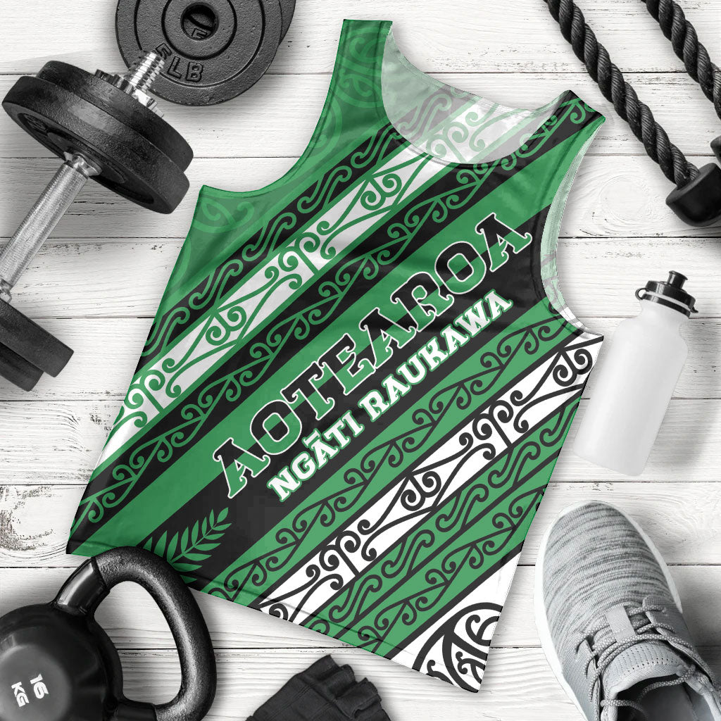 Personalised Aotearoa Ngati Raukawa Men Tank Top New Zealand Maori Tribal Fern Pattern
