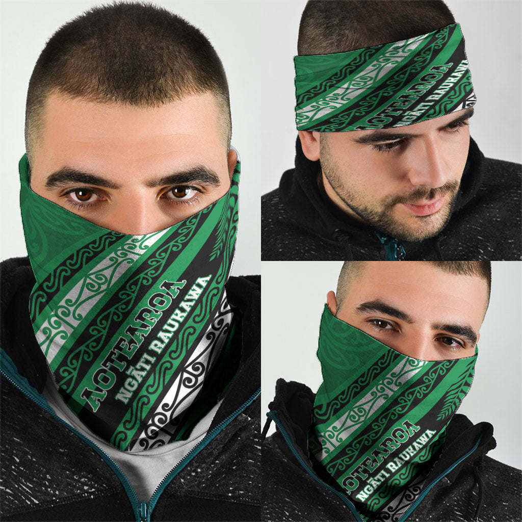 Aotearoa Ngati Raukawa Neck Gaiter New Zealand Maori Tribal Fern Pattern