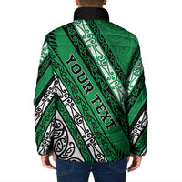 Personalised Aotearoa Ngati Raukawa Padded Jacket New Zealand Maori Tribal Fern Pattern