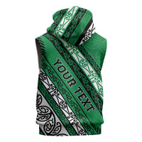 Personalised Aotearoa Ngati Raukawa Sleeveless Zip Hoodie New Zealand Maori Tribal Fern Pattern