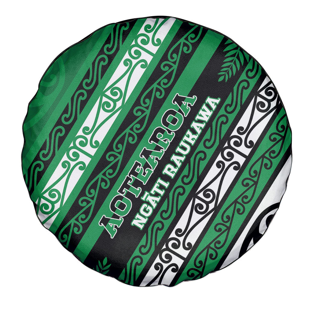 Aotearoa Ngati Raukawa Spare Tire Cover New Zealand Maori Tribal Fern Pattern