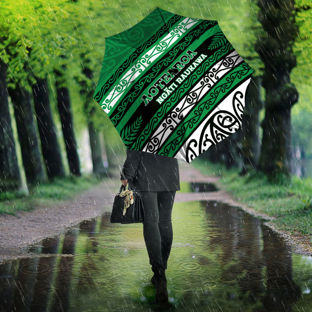Aotearoa Ngati Raukawa Umbrella New Zealand Maori Tribal Fern Pattern