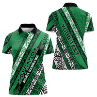 Personalised Aotearoa Ngati Raukawa Women Polo Shirt New Zealand Maori Tribal Fern Pattern