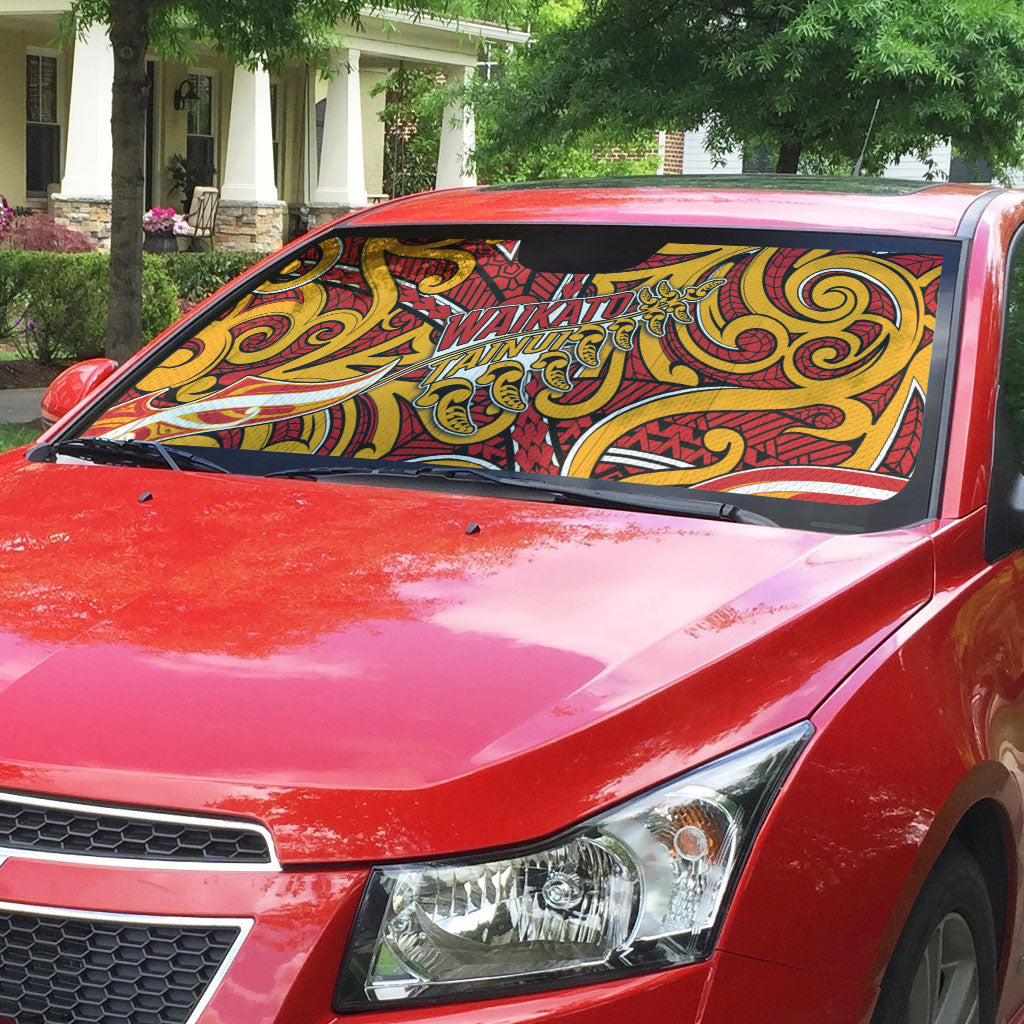 Aotearoa Waikato Tainui Auto Sun Shade Maori Tribal Pattern Koru Motif
